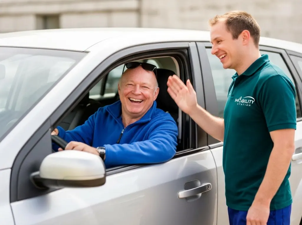 Mobility Station adviser helping a customer
